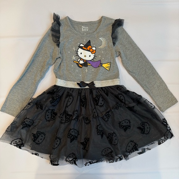 Other - Hello Kitty Halloween Little Girls Black Tutu Dress Long Sleeve Size 5